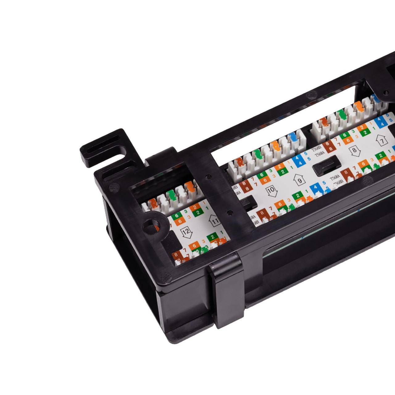 NavePoint 12-Port CAT5e UTP Mini Patch Panel 1U, Black