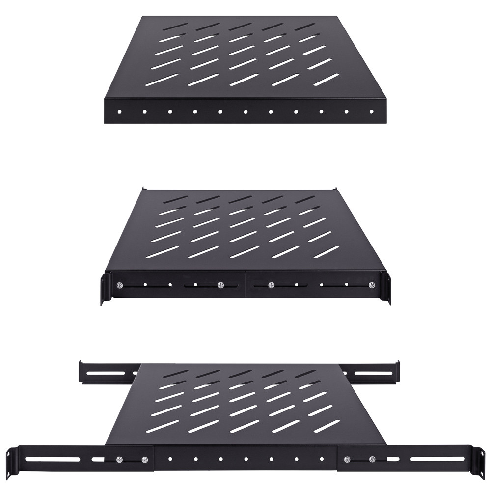 NavePoint 1U Vented 4-Post Shelf 18