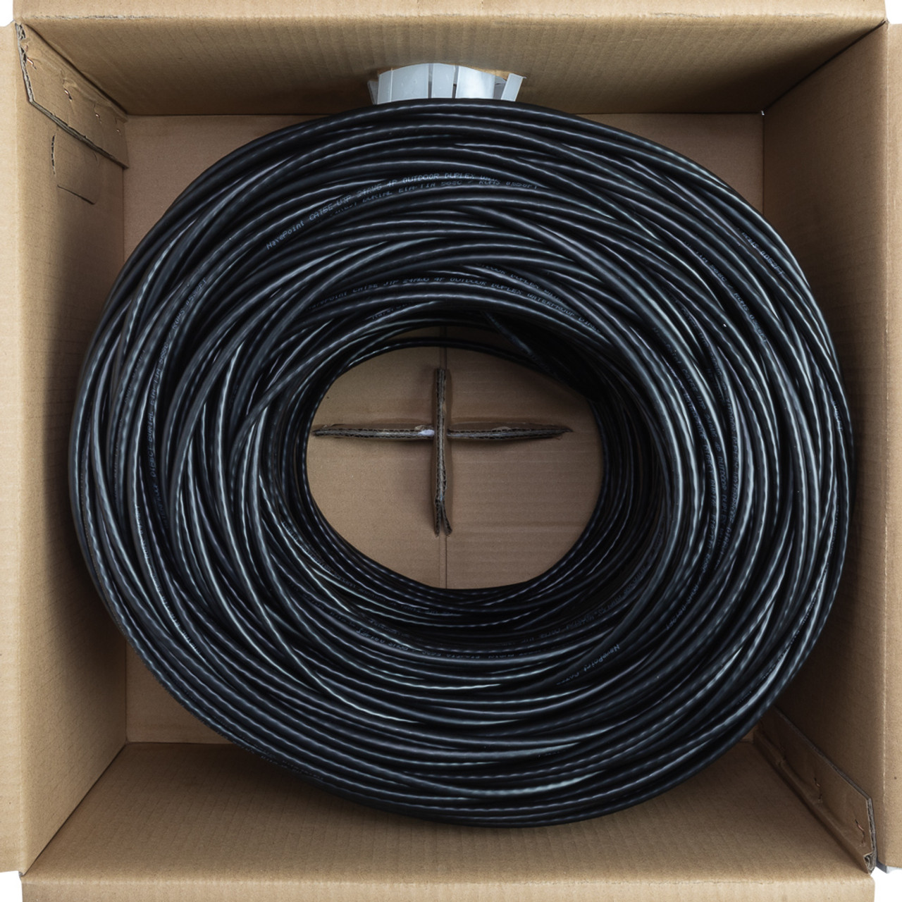 NavePoint CAT5e UTP Outdoor Direct Burial HDPE CCA Ethernet Cable 500 Ft Black