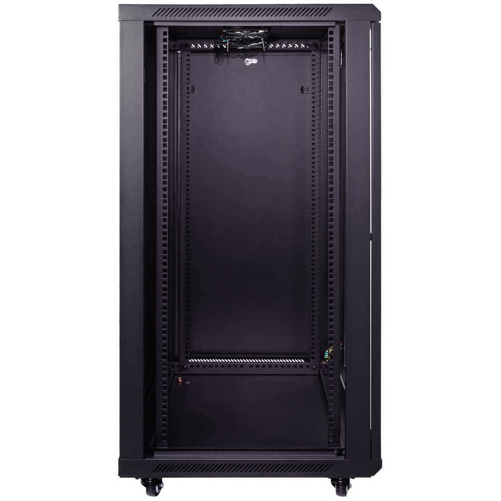 NavePoint 22U Wall Mount Network Cabinet, Tempered Glass Door,19-inch width, 600mm depth, 2 fans