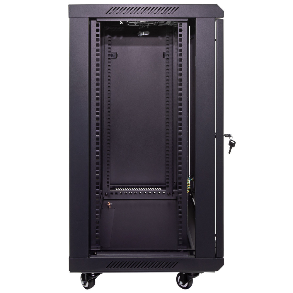 NavePoint 15U Wall Mount Network Cabinet, Tempered Glass Door,19-inch width, 450mm depth, 2 fans