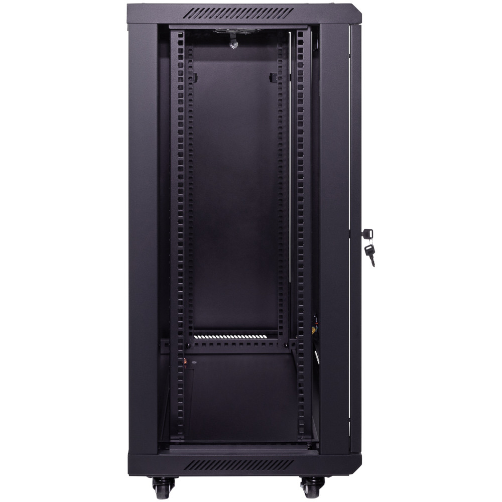 NavePoint 18U Wall Mount Network Cabinet, Tempered Glass Door,19-inch width, 450mm depth, 2 fans