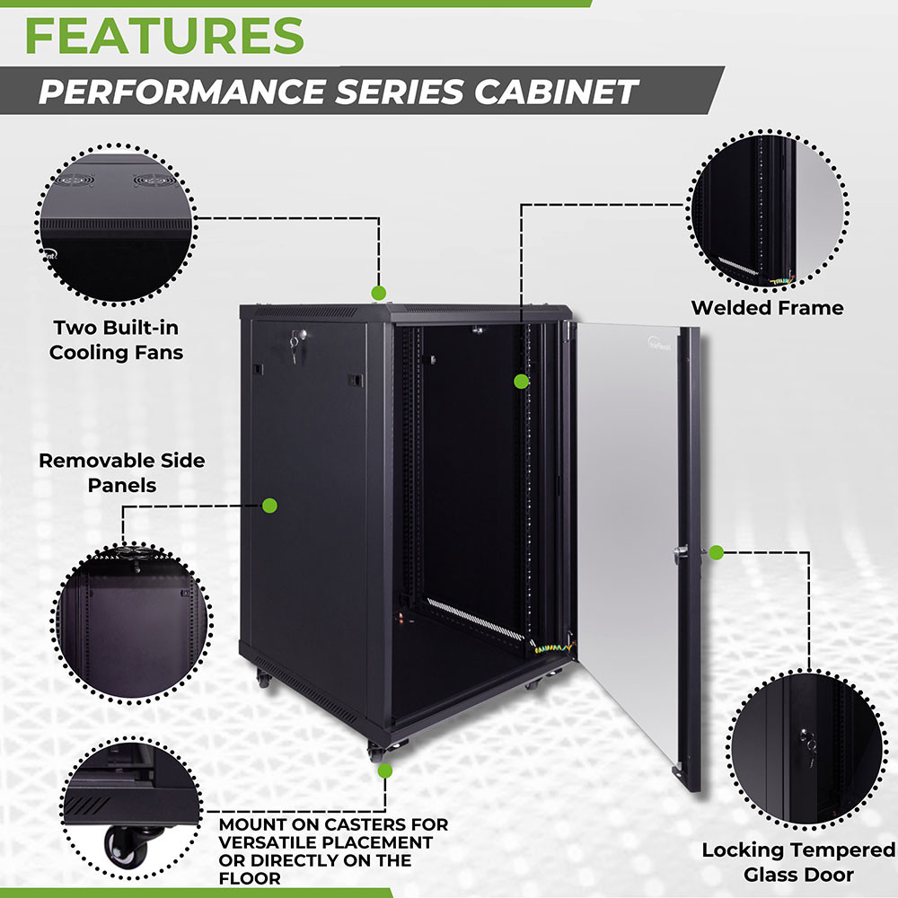 在庫処分につき大幅値下げ中 NavePoint サーバーキャビネット 45cm NavePoint 18U 600mm Depth Networking Cabinet (Performance Series