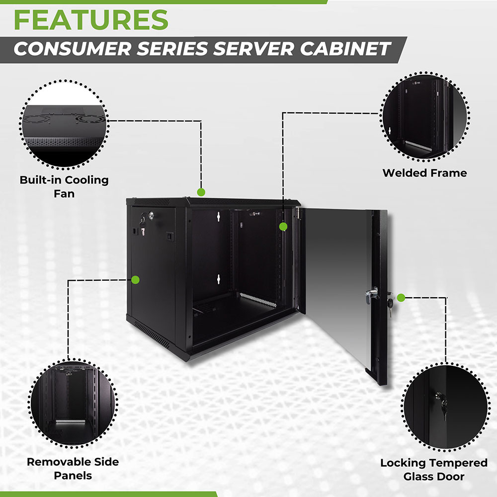 在庫処分につき大幅値下げ中 NavePoint サーバーキャビネット 45cm NavePoint 9U 450mm Depth Wallmount Networking Cabinet (Consumer