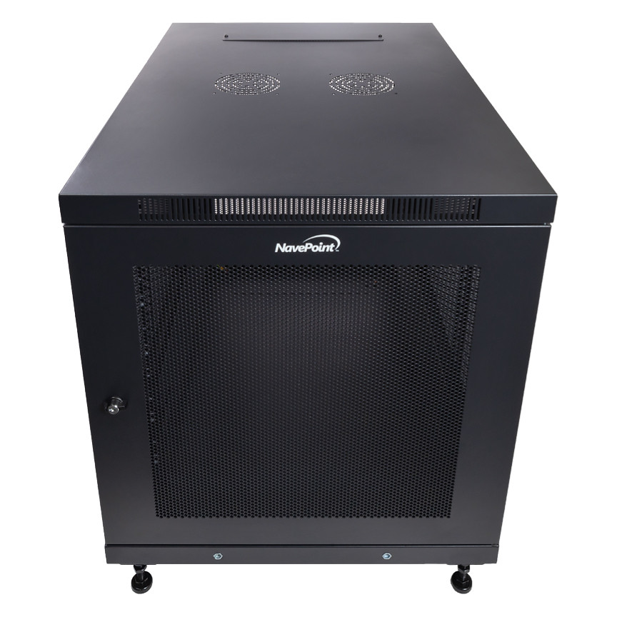 NavePoint 12U 838mm Mid Depth Perforated Networking Cabinet: Mid