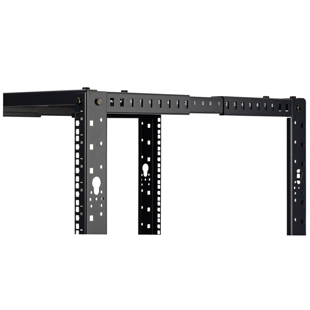 NavePoint 25U Adjustable Depth 4-Post Open Frame Rack