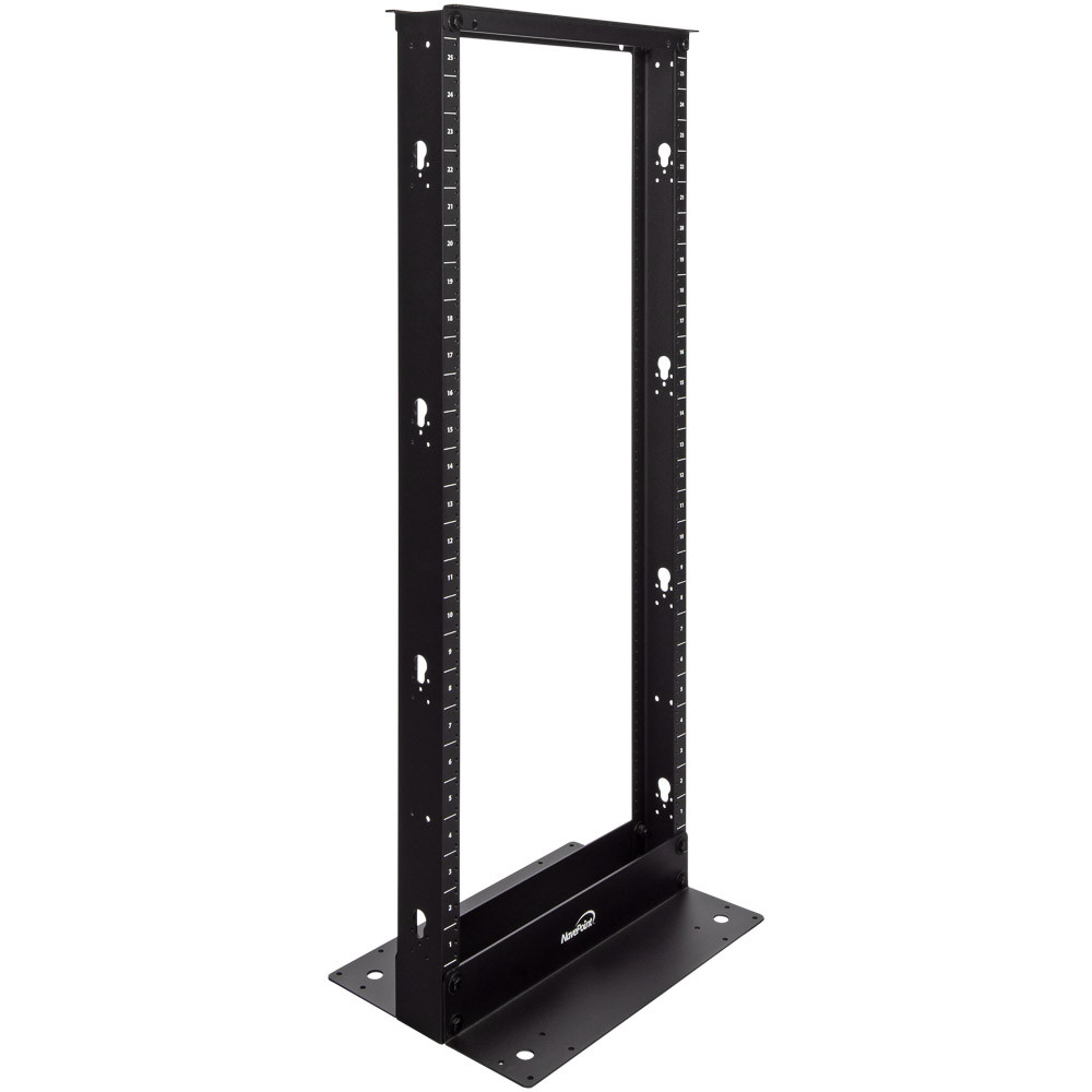 NavePoint 25U Aluminum 2-Post Open Frame Server Rack Threaded: 2