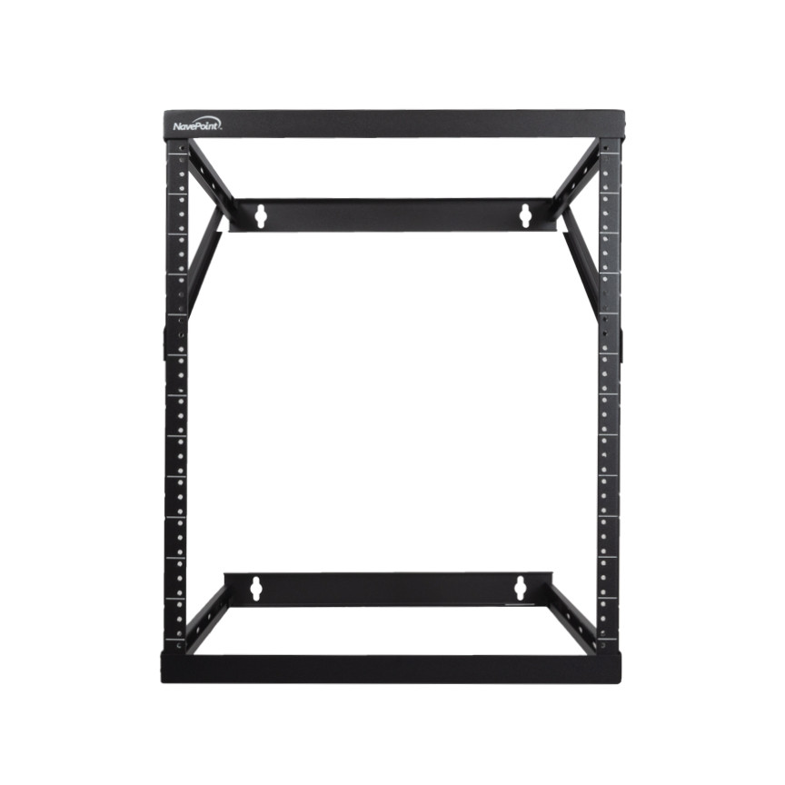 NavePoint 8U, 12U, 22U Height Expandable 2 Post Wall Mount Rack