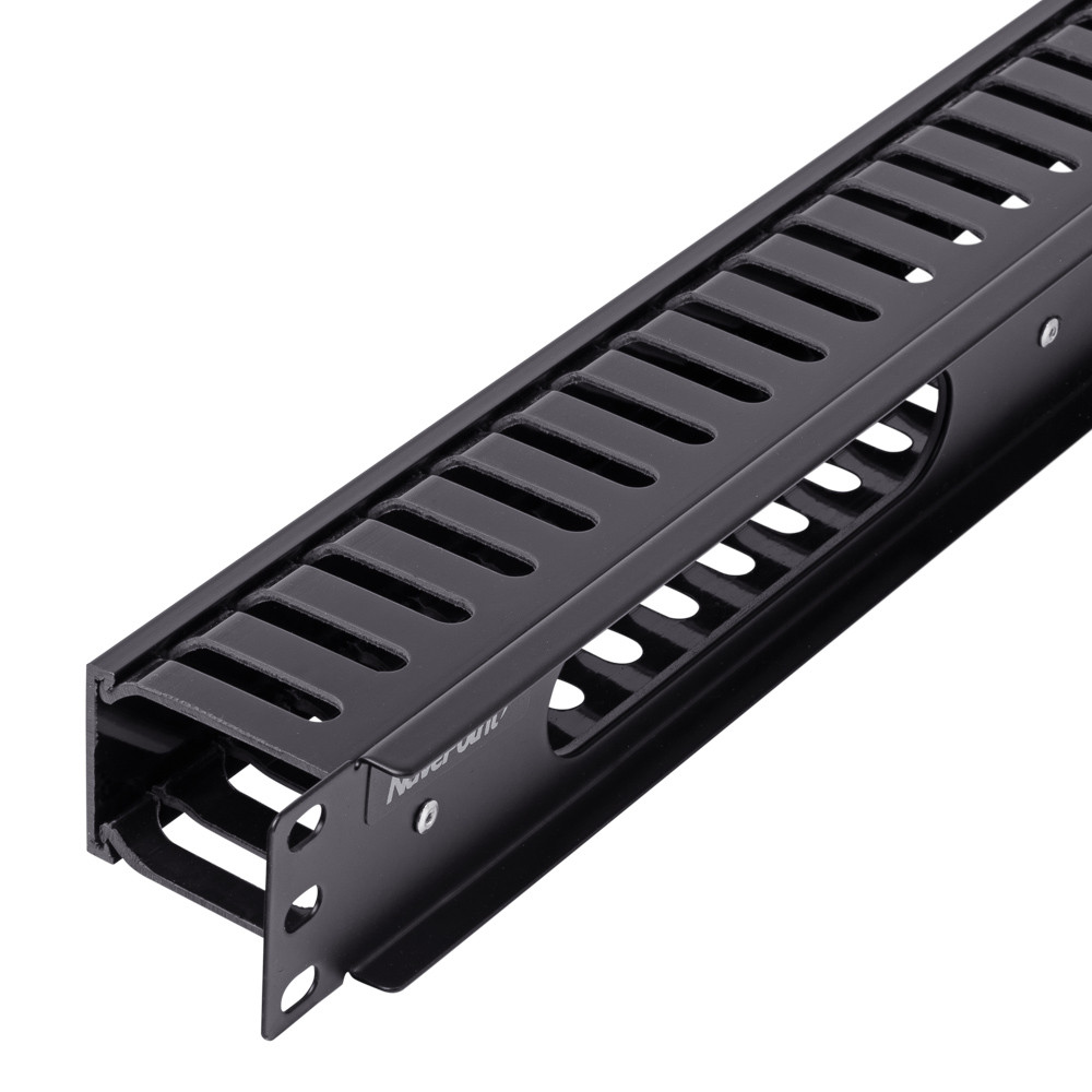 NavePoint 1U Horizontal Plastic Cable Management Raceway 2 inches