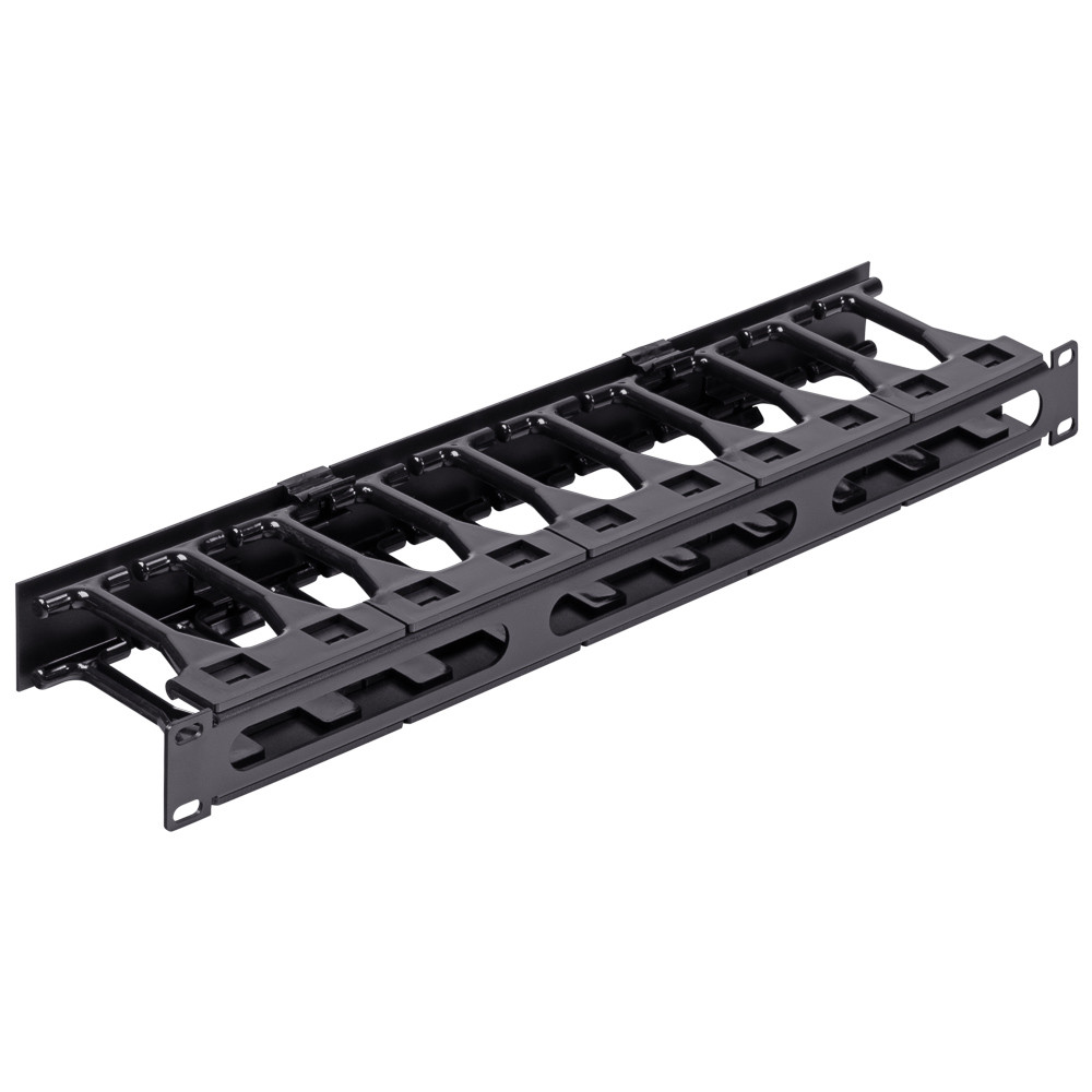 NavePoint 1U Horizontal Plastic Cable Management Raceway 4 inches