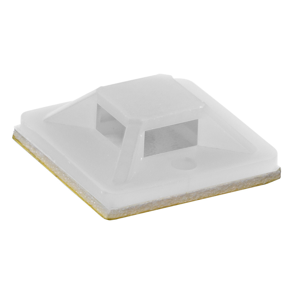 NavePoint Adhesive Zip Tie Mounting Clip (20mm X 20mm) White 100