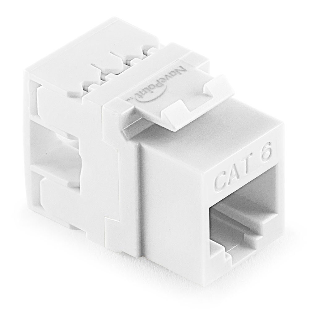 NavePoint180 Degree Cat6 Keystone Jack White 25-Pack: Cat6 Keystones
