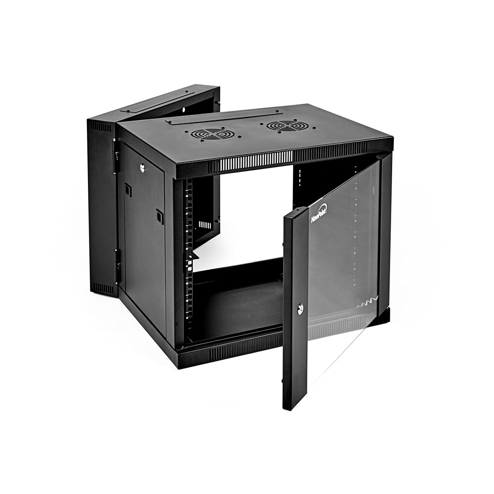 NavePoint 9U Wall-Mount Network Cabinet, 450mm Depth, Hinged Back