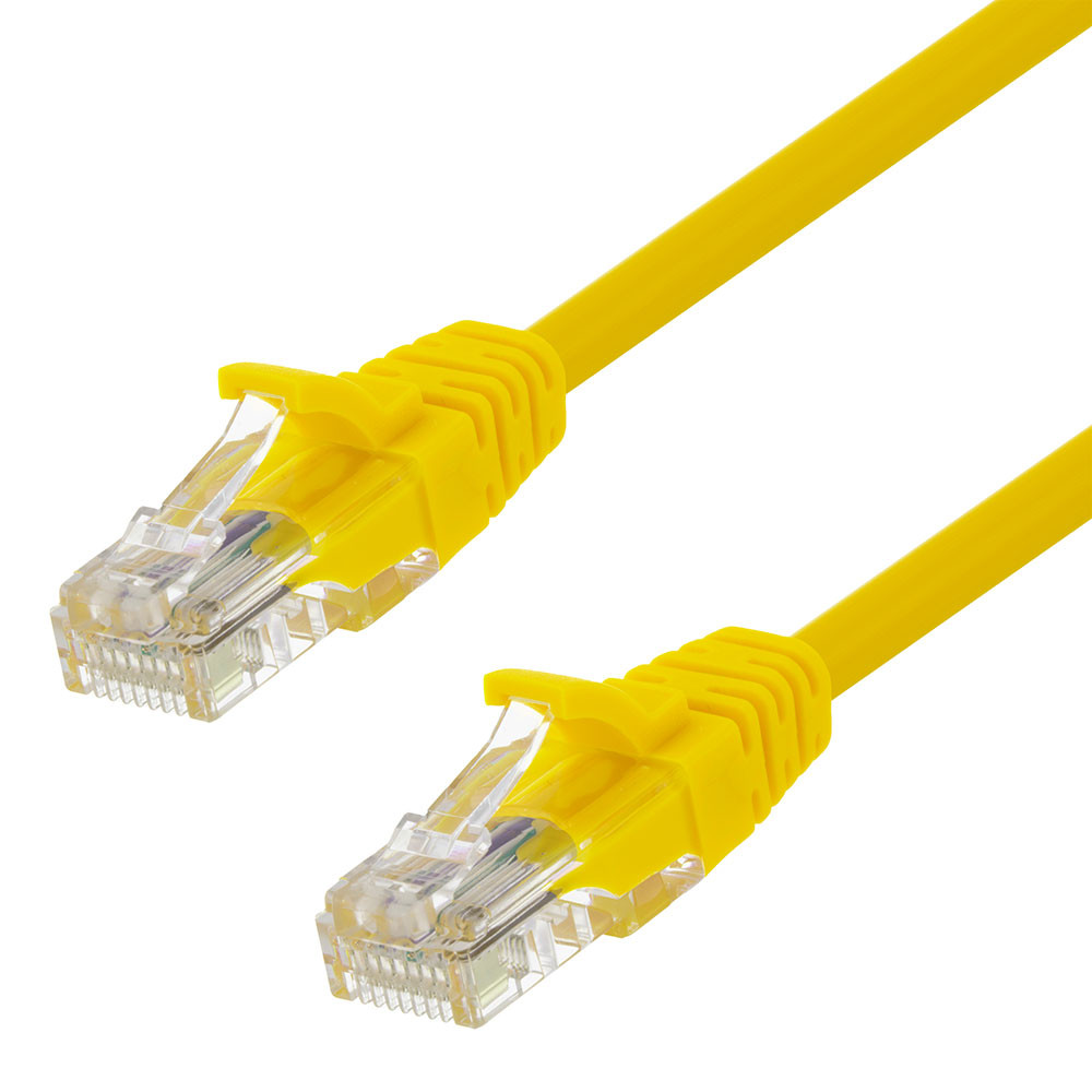 Ethernet Patch Cable CAT5E, UTP, 24AWG, 1 Ft, 10 pack, Yellow: CAT5E