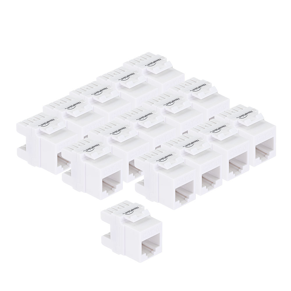 CAT6 Keystone Jack, Snap-In, 180-Degree Termination, Thermoplastic
