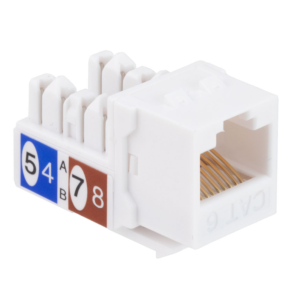 CAT6 Keystone Jack, Snap-In, 90-Degree Termination