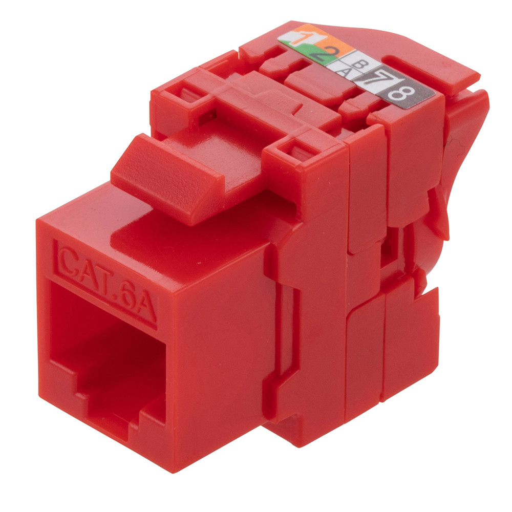 キャタリナ　J62 NavePointCAT6A Unshielded Toolless Inline Coupler, 25 pack, Red