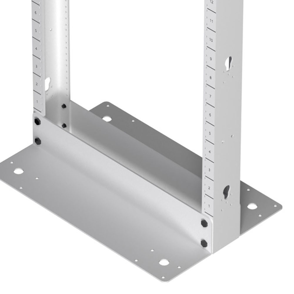 45U Aluminum 2-Post Open Frame Rack, White