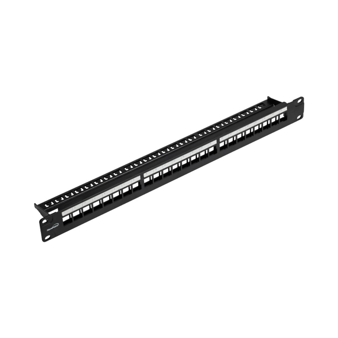 NavePoint 24-Port Modular Patch Panel 1U, Black: Patch Panels