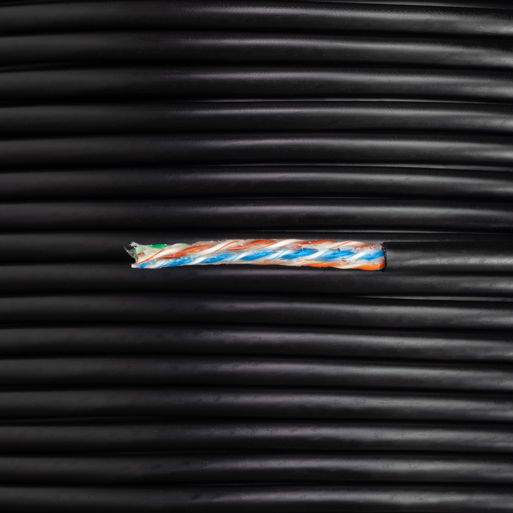 Commscope Uniprise 5NF4 Cat5e UTP Gel-Filled Direct Burial Cable – Black – 100ft