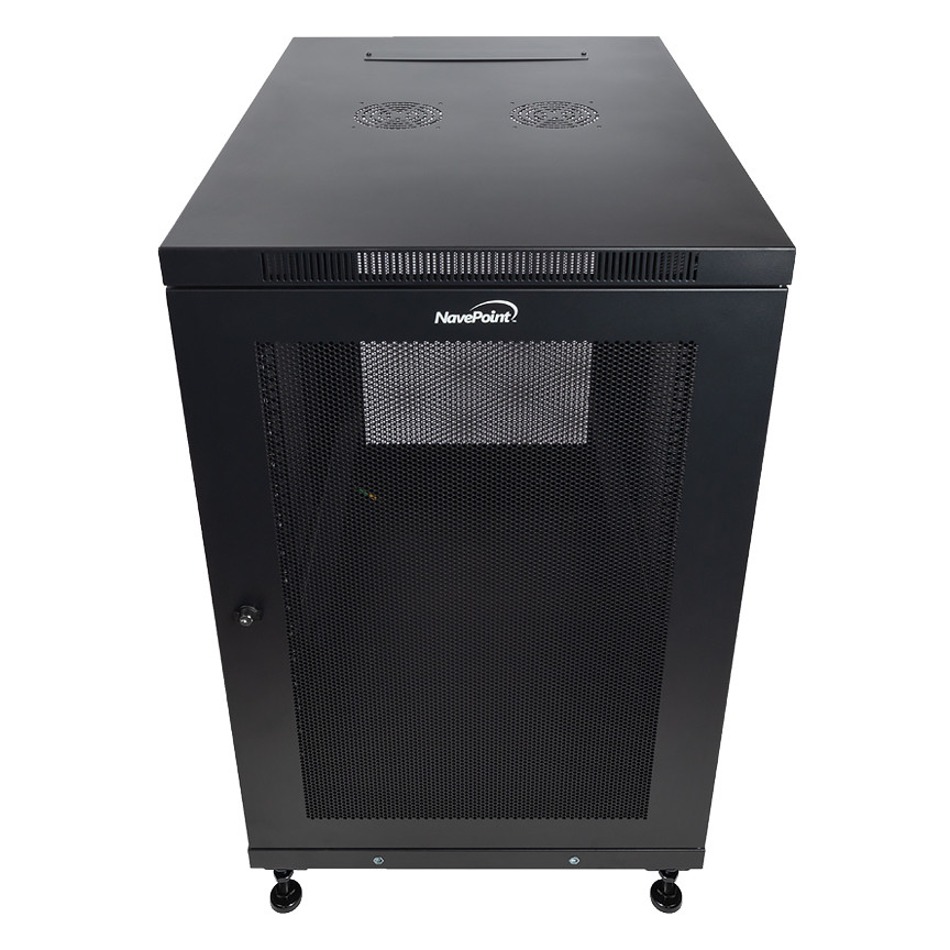 NavePoint 18U 838mm Mid Depth Perforated Networking Cabinet: Mid