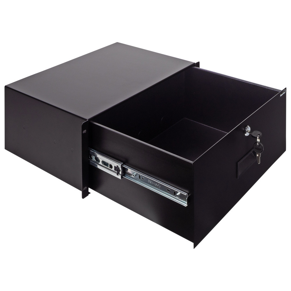 NavePoint 4U Rack Mount Drawer With Lock And Key Rack Mount Drawers