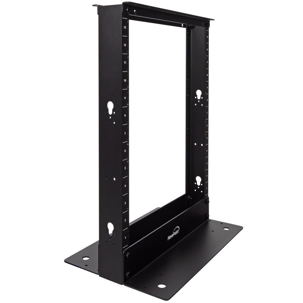 NavePoint 45U Aluminum 2-Post Open Frame Server Rack Threaded: 2-Post Racks