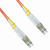 NavePoint LC-LC Fiber Optic Cable Duplex 50/125 Multimode .3M Orange