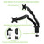 NavePoint Dual Monitor LCD Adjustable Gas Spring C-Clamp Desk Mount