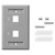 NavePoint Keystone Jack Wall Plate 2-Port Gray 10-Pack