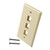 Snap-In Keystone Jack Flush Mount Wall Plate, ABS, 3-Port, Ivory, 10-Pack