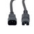 High Temp Power Cord, C14 to IEC C15, 15 A, 2 ft