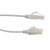 Category 6a 10 Gbps Slim Ethernet Antibacterial Antimicrobial Cable Assembly, RJ45 Male/Plug, U/UTP, 28 AWG, PVC Antibacterial, White, 7 FT