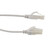Category 6a 10 Gbps Slim Ethernet Antibacterial Antimicrobial Cable Assembly, RJ45 Male/Plug, U/UTP, 28 AWG, PVC Antibacterial, White, 15 FT