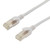 Category 6a 10 Gbps Slim Ethernet Antibacterial Antimicrobial Cable Assembly, RJ45 Male/Plug, S/FTP, 30 AWG, PVC Antibacterial, White, 1 FT