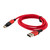 NavePoint USB 2.0 180-degree Rotating Head PVC Nylon Braided Cable, Red, USB A Male to Lightning Compatible Male, 2 Meter 