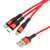 NavePoint USB 2.0 PVC Nylon Braided Cable, Red, USB A Male to Type C/Micro/Lightning Compatible, 1 Meter 