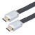 NavePoint Flat HDMI 2.0 Male to Male Braided Cable, PVC with Nylon, Black, Zinc-Alloy shell, Supports 4K @ 60Hz, 1M
