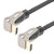 NavePoint HDMI 2.0 Male to Male Braided Cable, PVC with Nylon, Black, Zinc Alloy shell, Supports 4K @ 60Hz, Right Angle Up to Right Angle Up, 1M