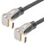 NavePoint HDMI 2.0 Male to Male Braided Cable, PVC with Nylon, Black, Zinc Alloy shell, Supports 4K @ 60Hz, Right Angle Up to Right Angle Down, 3M