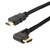 NavePoint HDMI 2.0 Male to Male Braided Cable, PVC with Nylon, Black, PVC shell, Supports 4K @ 60Hz, Right Angle, 1M
