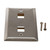 Stainless Wall Plate for 2 Keystone Jack 10Pk
