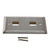 Stainless Wall Plate for 2 Keystone Jack 10Pk