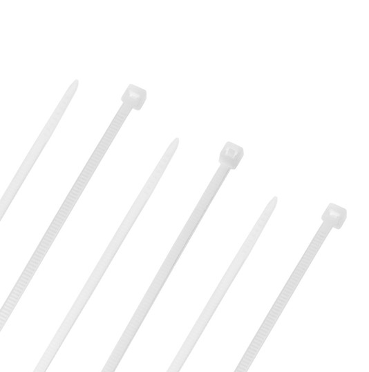 NavePoint 8 Inch Nylon White Cable Ties 40 Lbs - 100 Pack