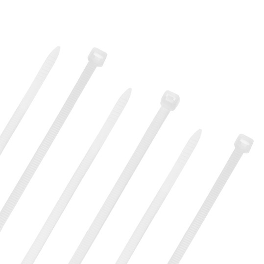 NavePoint 8 Inch Nylon White Cable Ties 50 Lbs - 100 Pack