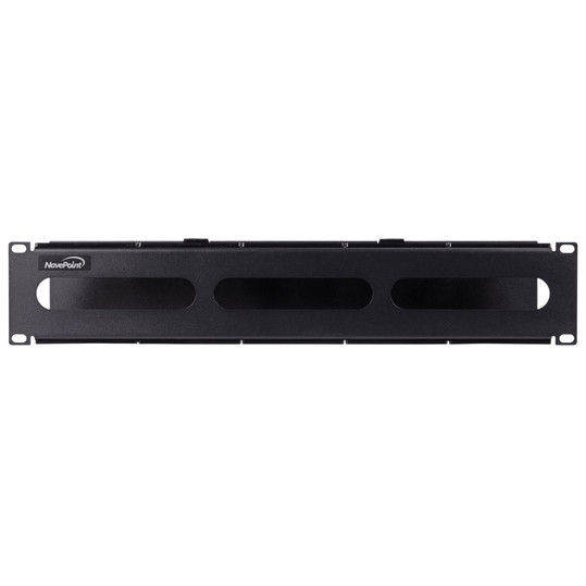 NavePoint 2U Horizontal Plastic Cable Management Raceway 4 inches