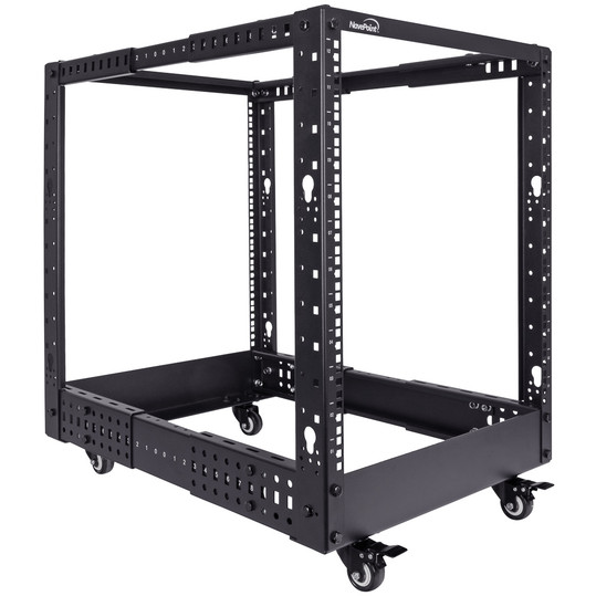 4-Post open frame server rack, adjustable depth 12U