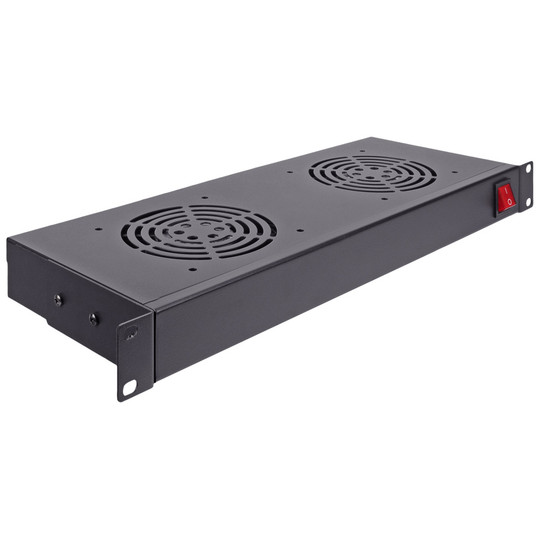 NavePoint 1U Rack Mount Network Cabinet Cooling System With (2) 110 V (120mm) Fans