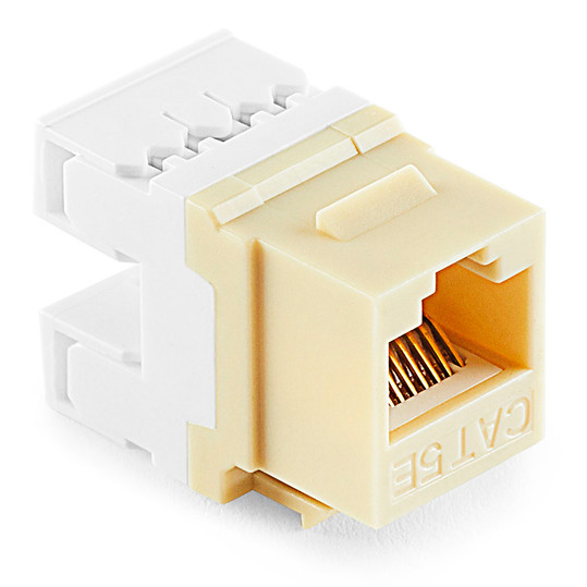 NavePoint 180 Degree Cat5e Keystone Jack Ivory 50-Pack