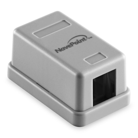 NavePoint Keystone Jack Surface-Mount Box 2-Port Ivory 10-Pack